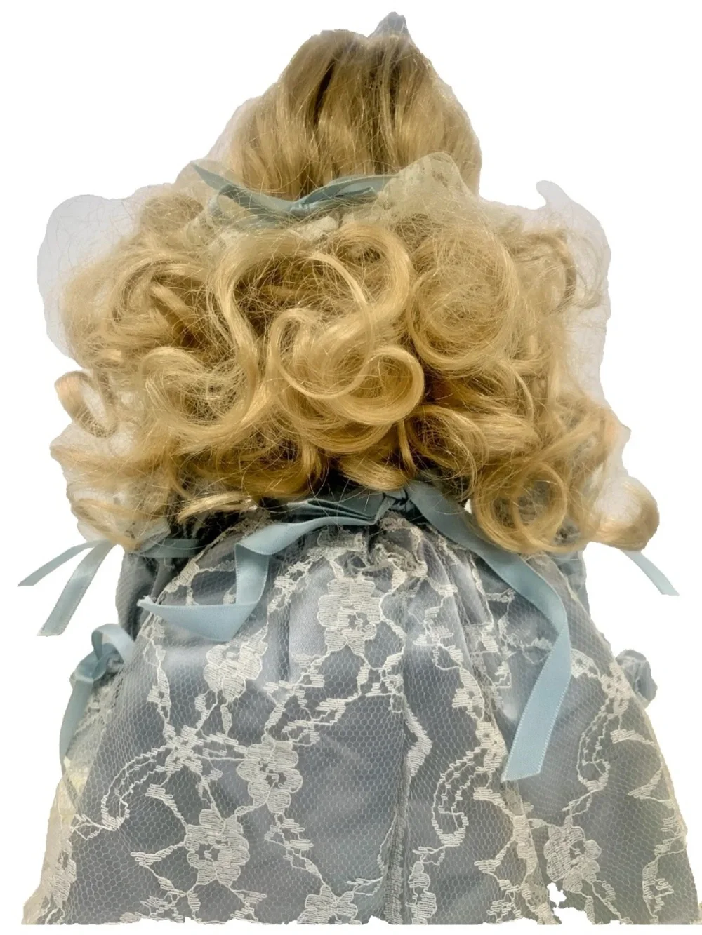 Seymour Mann Amanda Victorian Blue Lace Blond Hair Blue Eyes Porcelain Doll 16